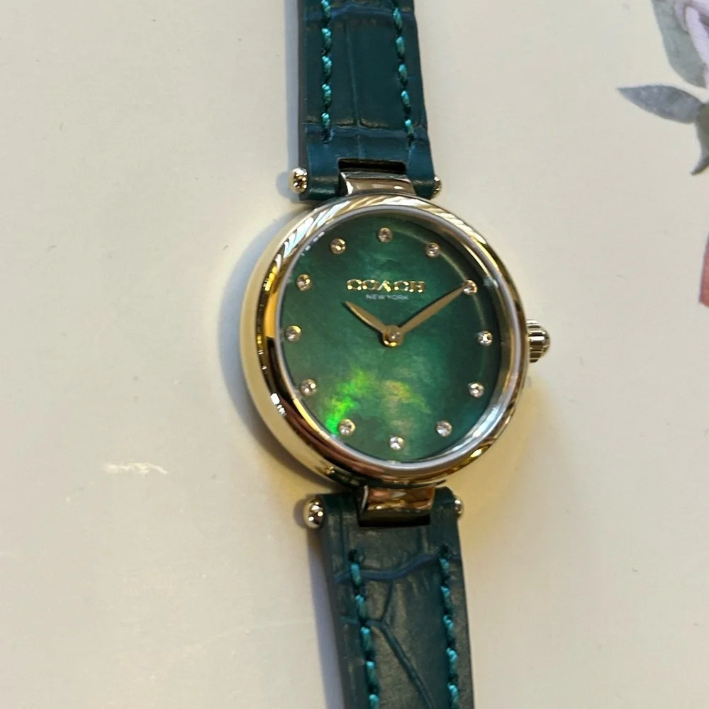 Coach Park Watch With 26mm Bottle Green Perl Face & Bottle Green Leather Band - Picture 3 of 9